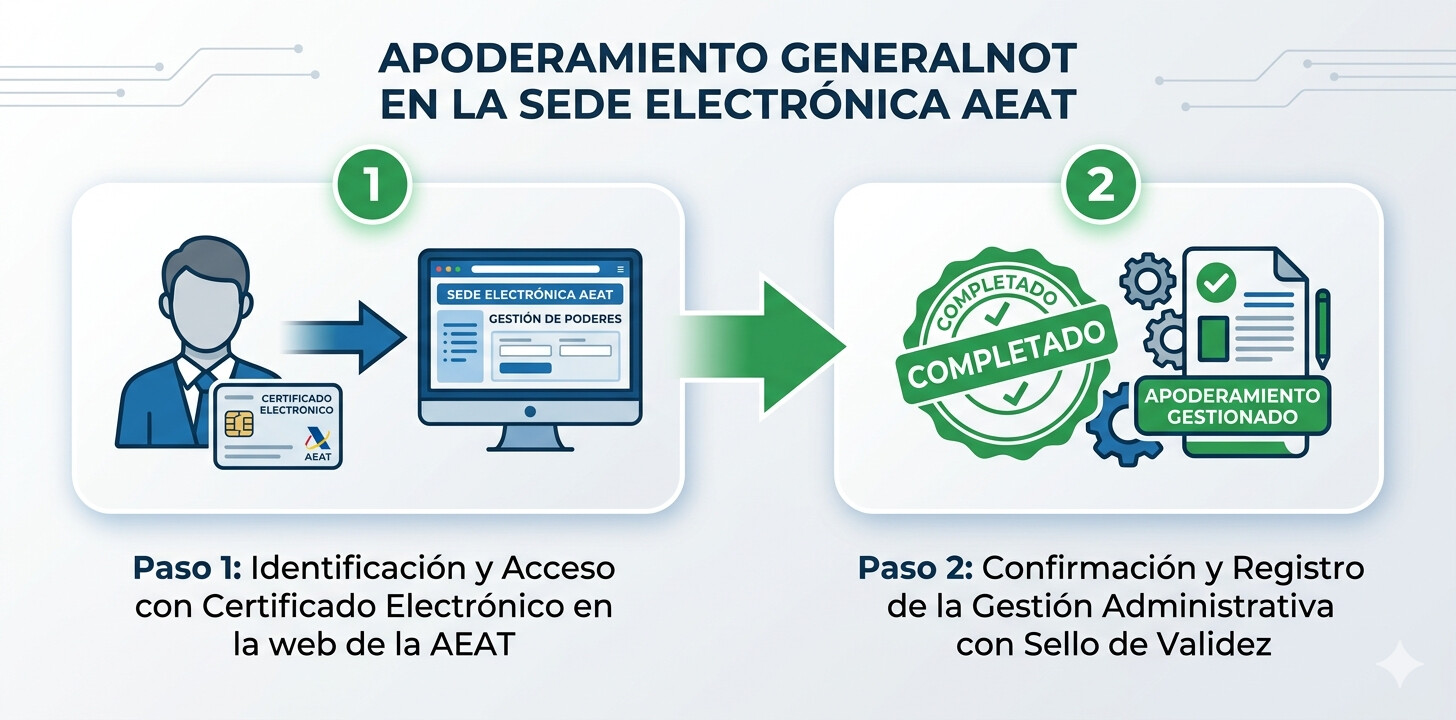 Pantalla de la Sede Electrónica AEAT mostrando el trámite GENERALNOT de apoderamiento para notificaciones DEHú