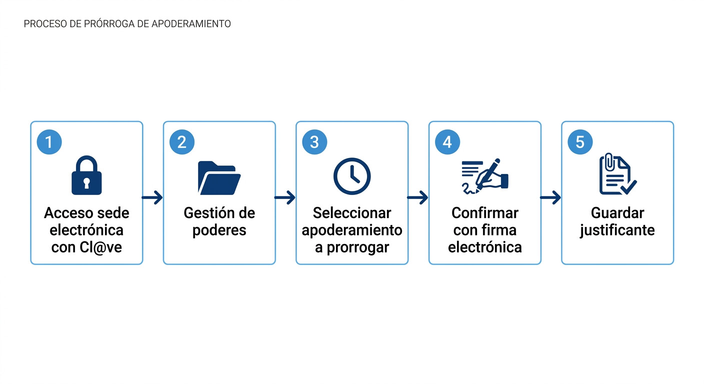Guía paso a paso para prorrogar apoderamientos AEAT en la sede electrónica: acceso, selección y confirmación