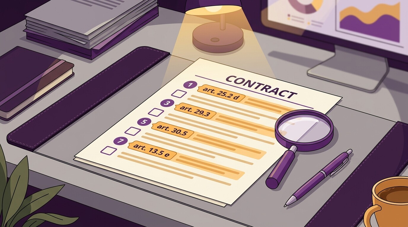 Guía de comprobación de ocho cláusulas para auditar el contrato de software de una gestoría según el Reglamento Europeo de Datos