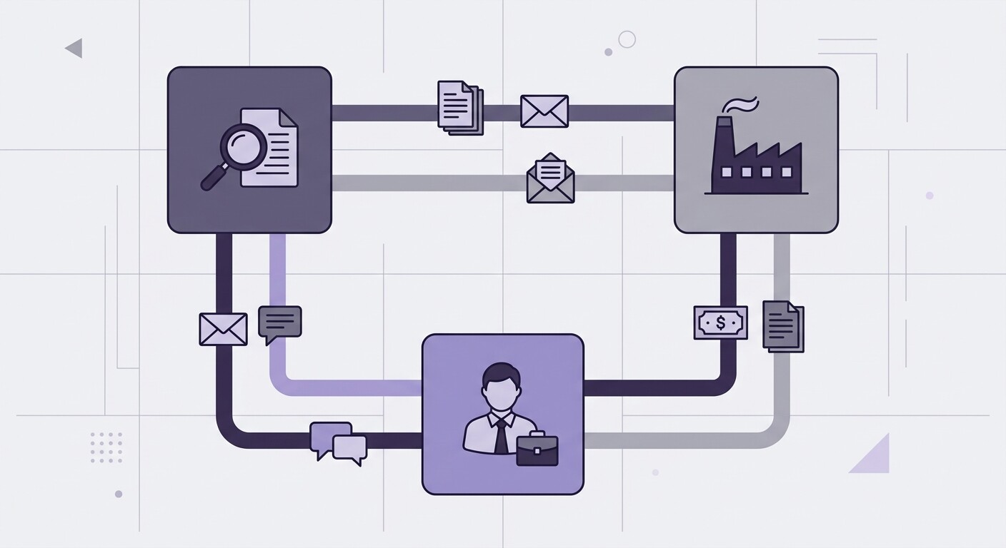 Esquema de un portal de conectividad entre asesoría, empresa cliente y empleados con documentos, nóminas y mensajería
