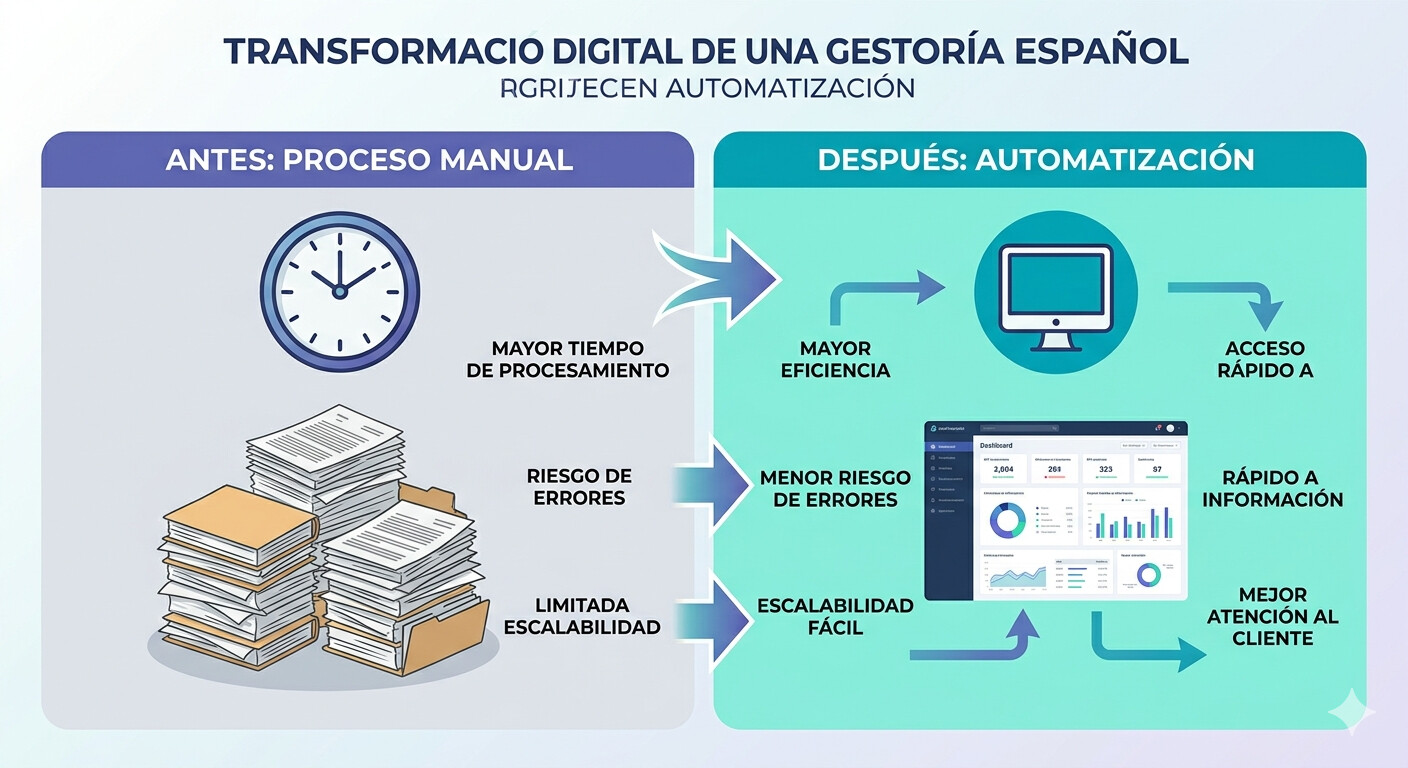 Antes y después en una gestoría que automatiza la gestión del CAE con COPILOT GESTORIA - caso práctico con datos reales