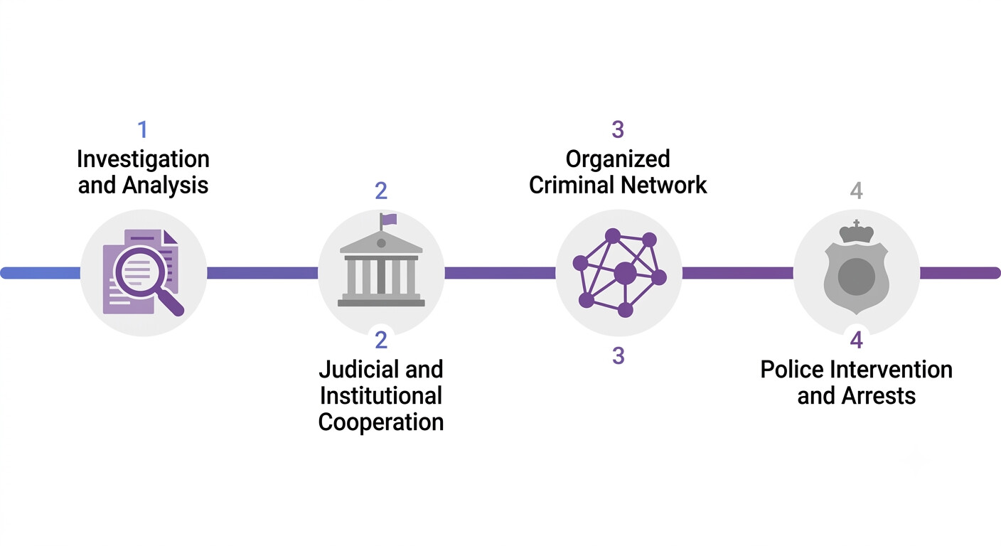 Línea temporal de operaciones policiales contra tramas de facturas falsas y proveedores fantasma en España 2025-2026