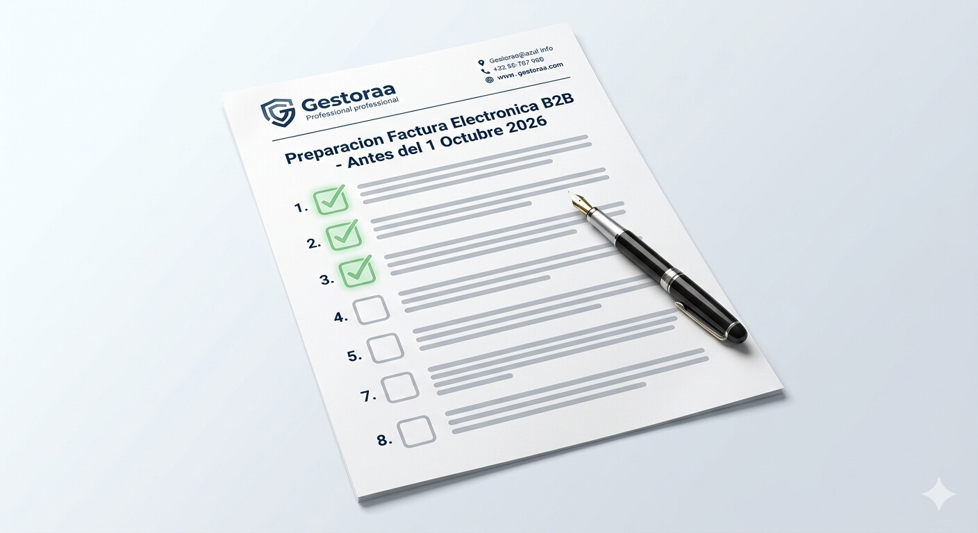 Checklist para gestorías: 8 pasos a completar antes del 1 de octubre de 2026 para preparar la factura electrónica B2B obligatoria