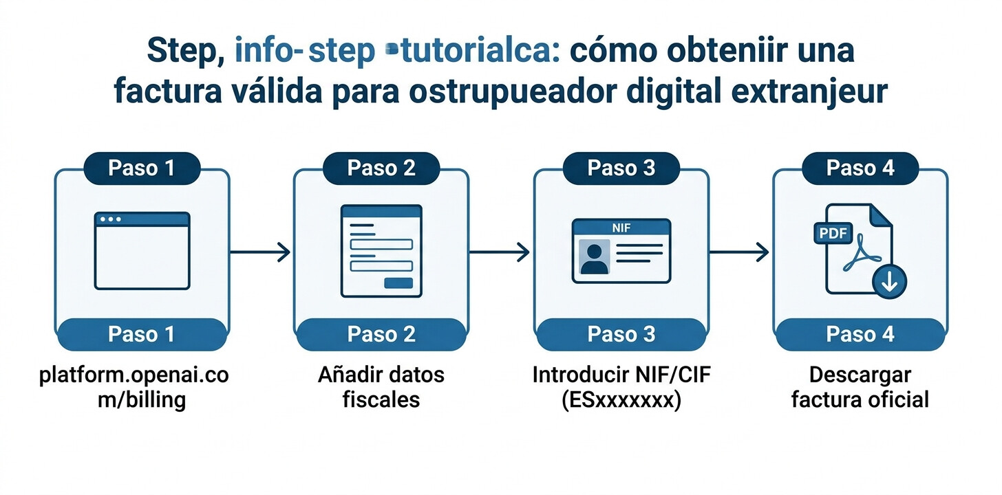 Guía visual paso a paso para obtener factura válida de OpenAI añadiendo el NIF en el portal de billing
