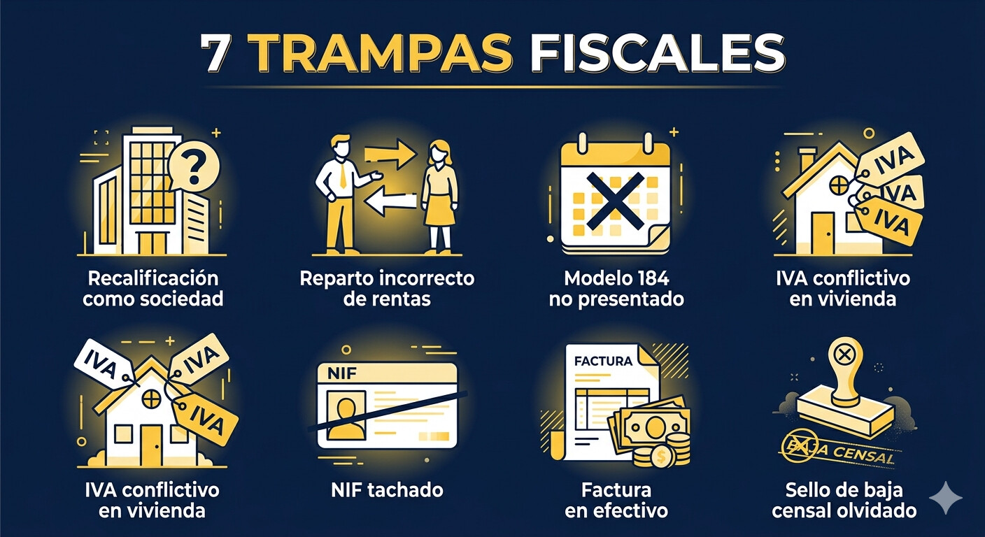 Las 7 trampas fiscales de comunidades de bienes que vigila Hacienda en 2026 - guía para asesores fiscales