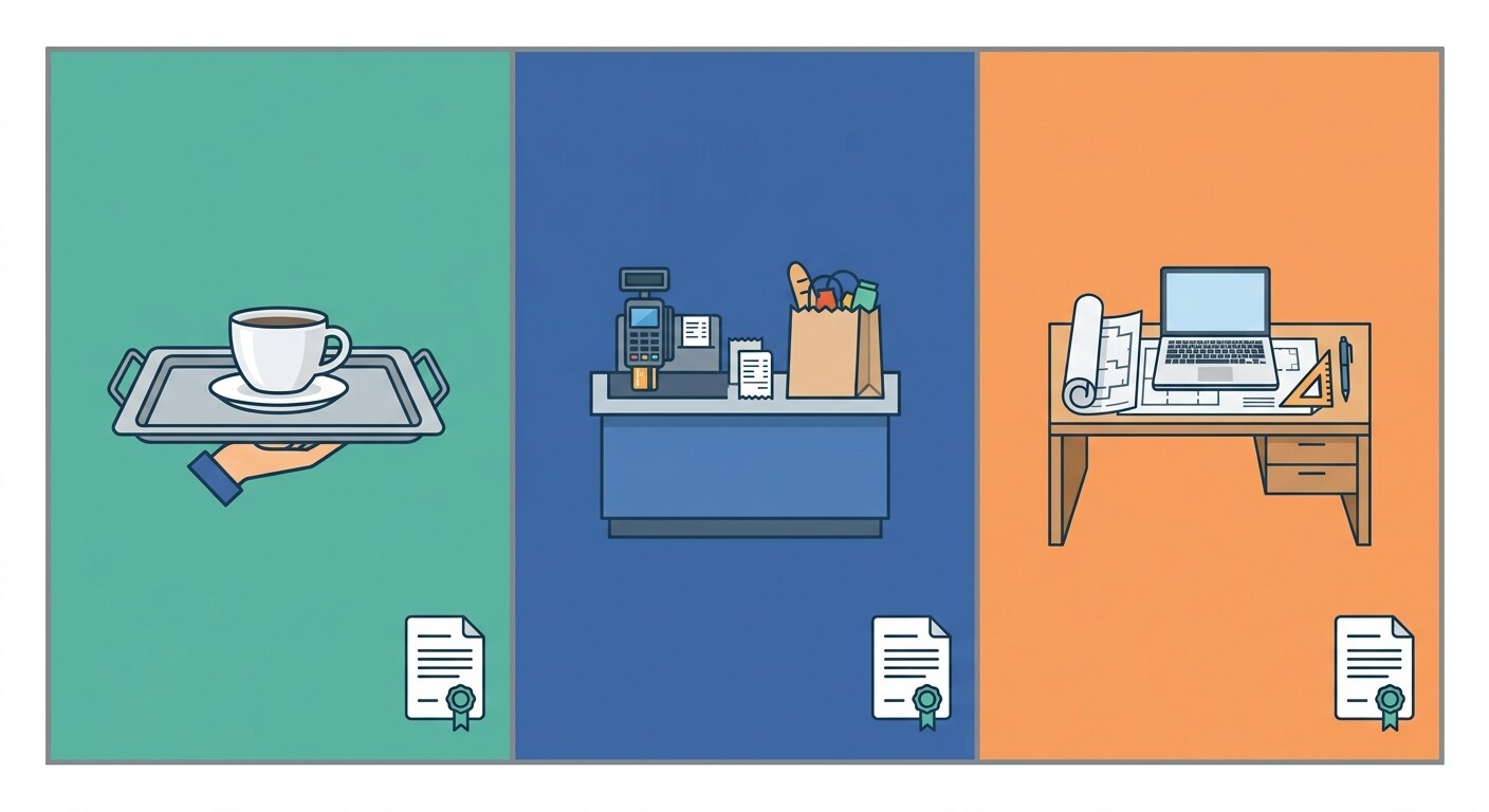 Tres ejemplos ilustrativos de contrato adaptado al nuevo real decreto: camarero de hostelería, dependienta de comercio e ingeniera de oficina