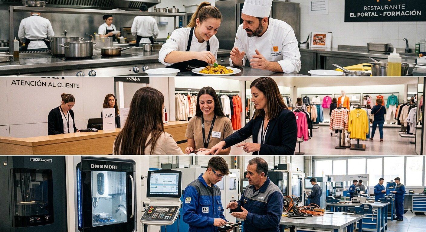 Tres casos prácticos de contratos formativos en 2026: hostelería, comercio retail y formación profesional en España