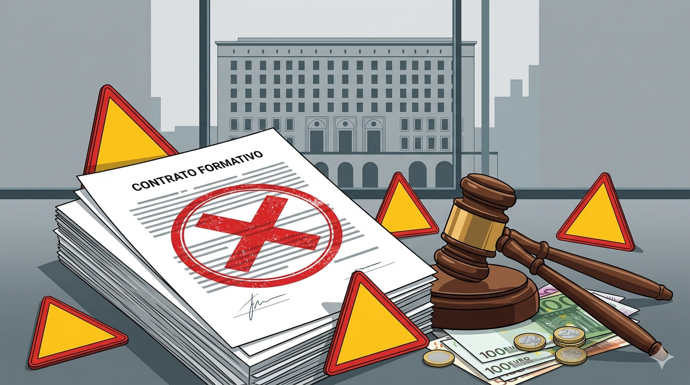 Tabla de errores frecuentes en contratos formativos y sanciones de la Inspección de Trabajo en España 2026