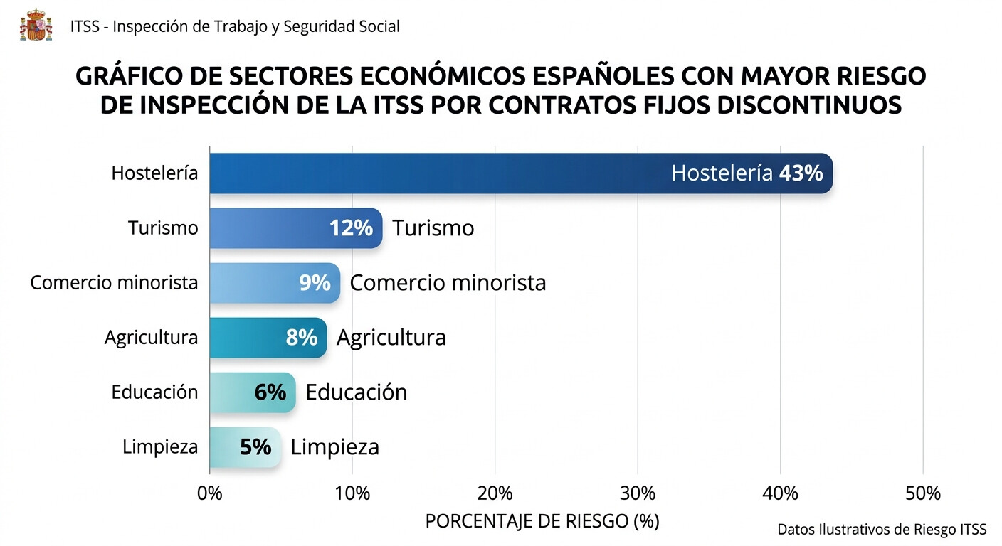 Sectores con mayor riesgo de inspección de la ITSS por contratos fijos discontinuos en España