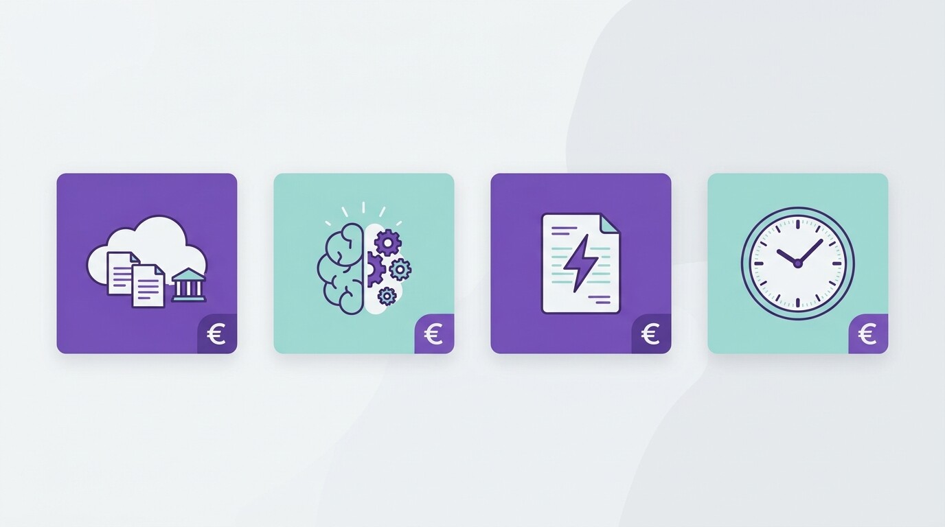 Los cuatro módulos independientes de Inmatic: Contabilidad y Bancos, Gestor IA, Factura Electrónica y Control Horario, cada uno con su propia tarifa