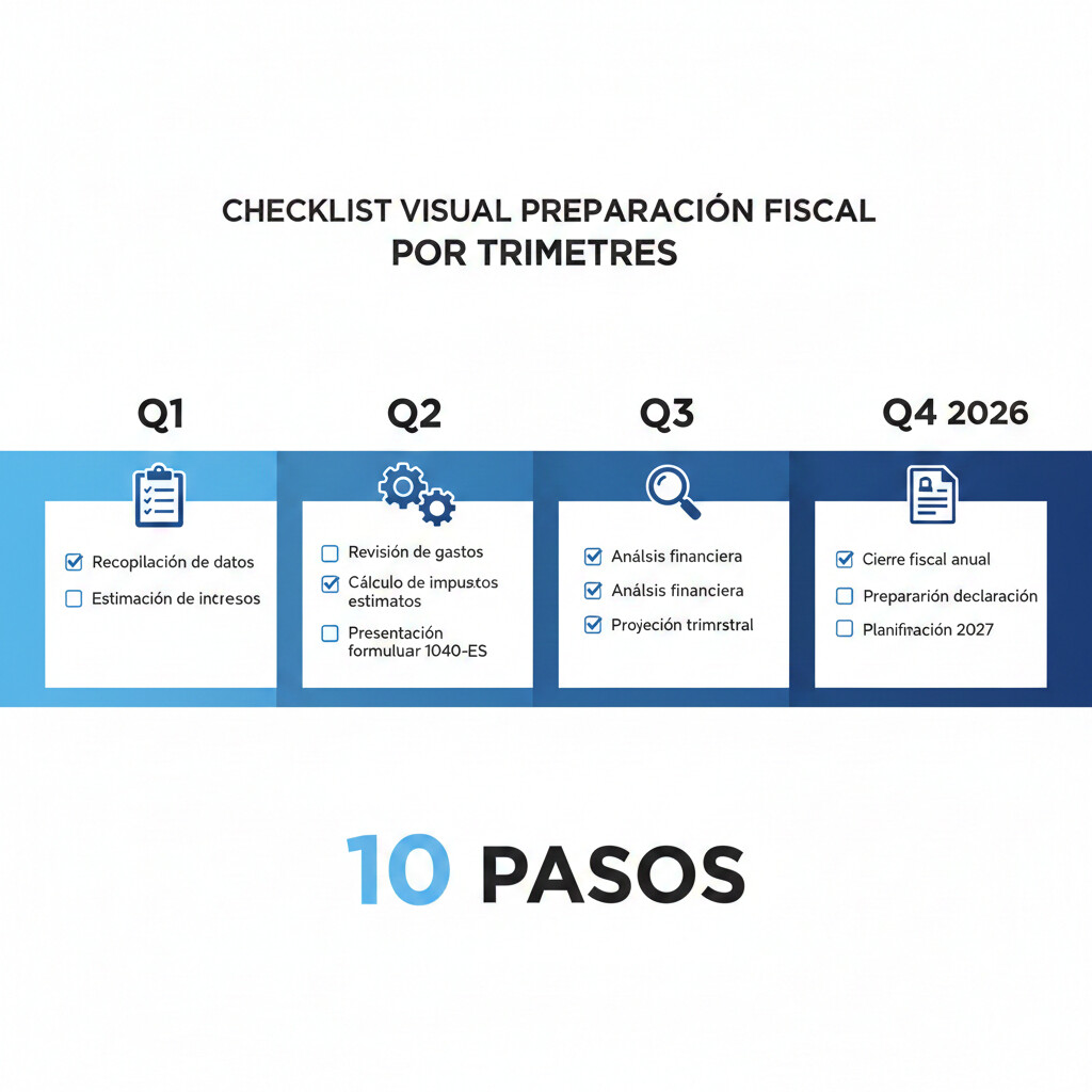 Checklist preparación Modelo 174 gestorías España 2026-2027: 10 pasos accionables por trimestre, educación clientes, validación coherencia fiscal