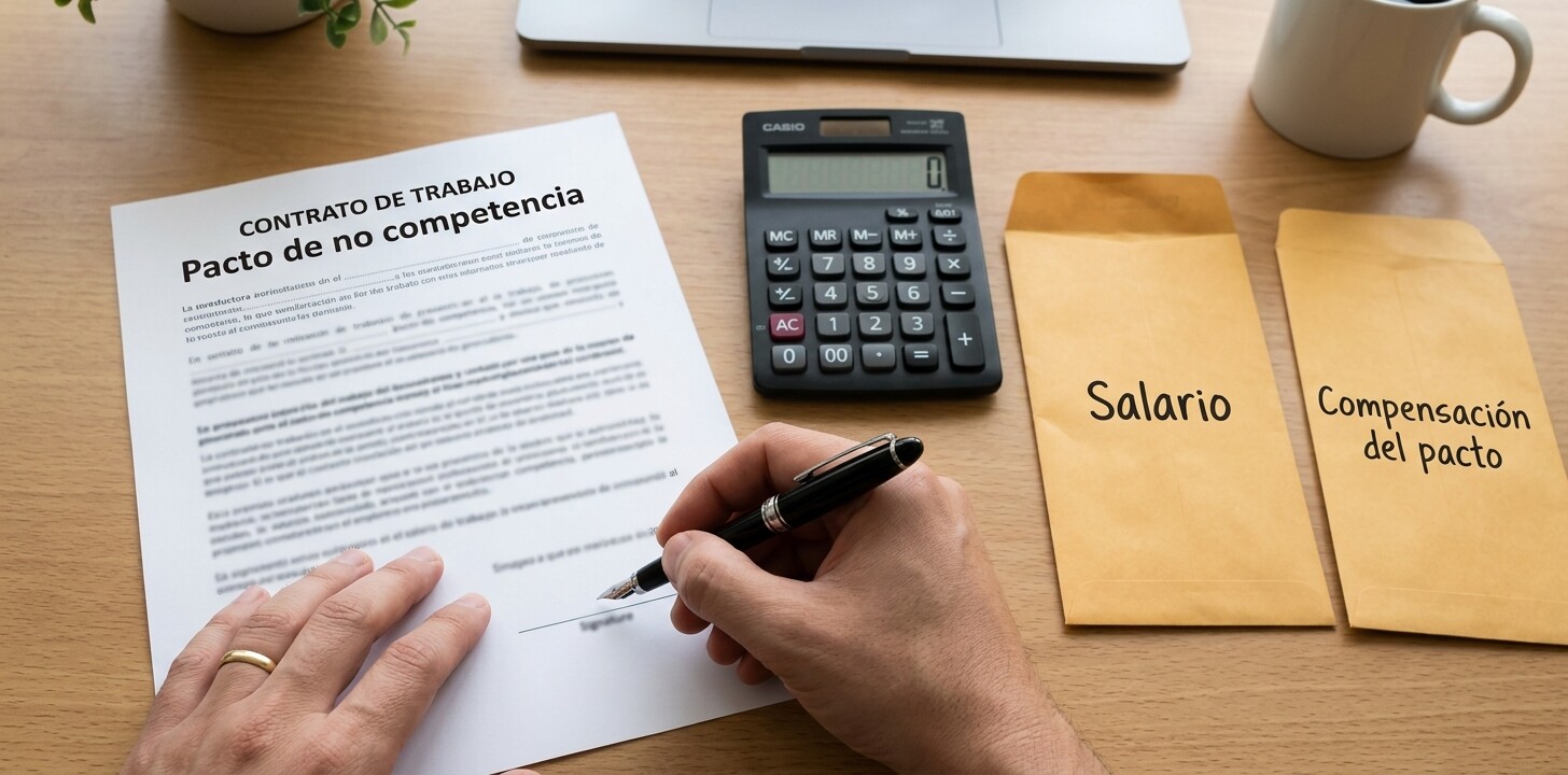Contrato de trabajo con un pacto de no competencia postcontractual y la compensación económica separada del salario ordinario