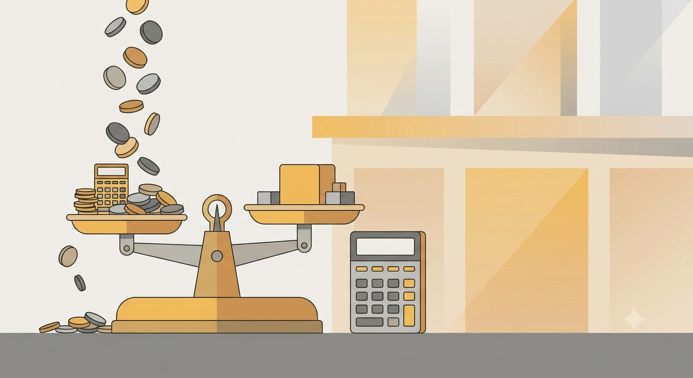 Balanza y calculadora representando el riesgo económico del reintegro de una bonificación indebida con recargo e intereses