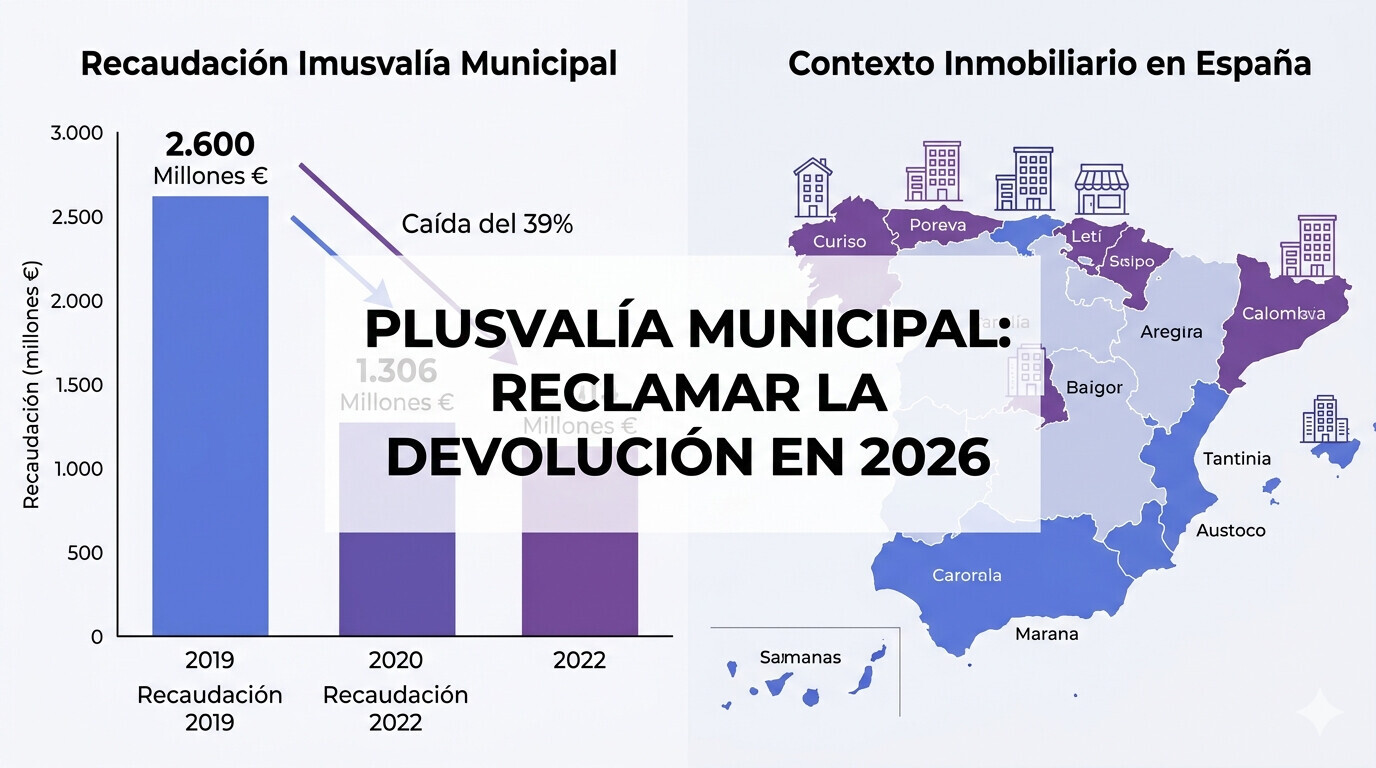 Comparativa método objetivo vs método real de cálculo plusvalía municipal IIVTNU: ejemplo con inmueble comprado en 300.000 euros y vendido en 250.000 euros mostrando cuota cobrada indebidamente