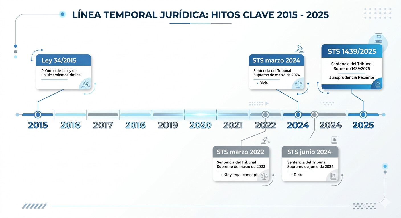 Línea temporal de sentencias del Tribunal Supremo sobre prescripción tributaria 2015-2025