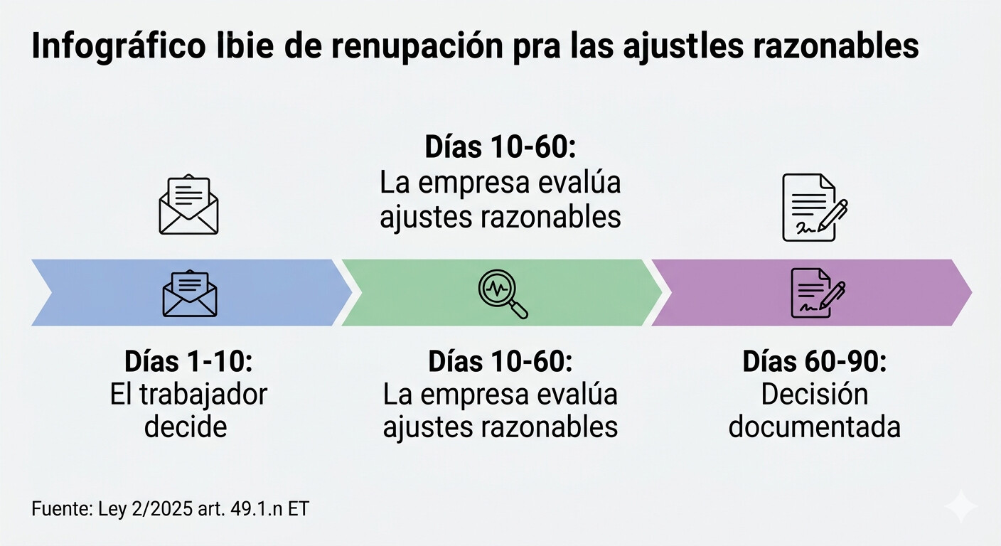 Diagrama protocolo 3 meses incapacidad permanente empresa Ley 2/2025 pasos documentación