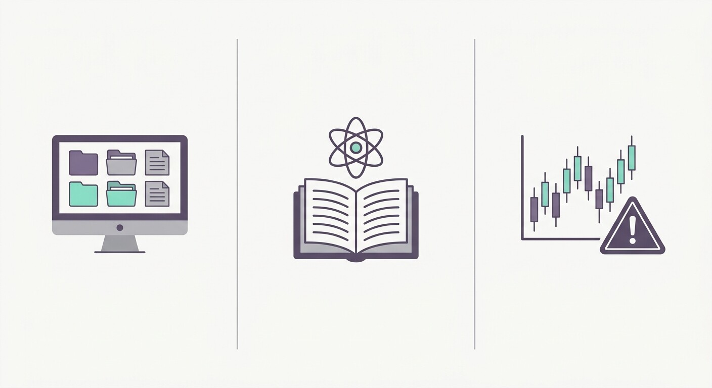 Esquema visual que separa el software Quantum Economics para asesorías de la teoría económica cuántica y de las plataformas de trading con nombre similar
