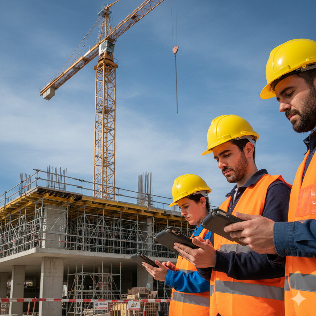 Caso práctico empresa construcción 25 trabajadores móviles app geolocalización obras
