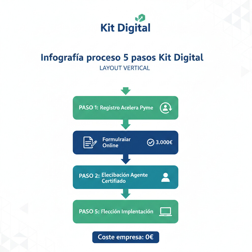 Proceso paso a paso solicitud Kit Digital 3000 euros para implementar registro jornada laboral digital pymes