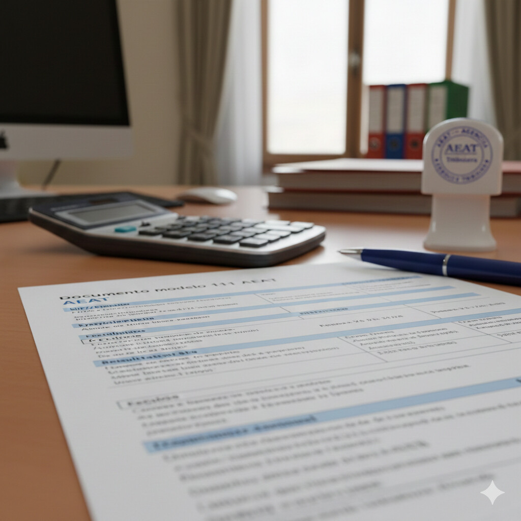 Ejemplo modelo 111 trimestral con datos freelancer y cálculo retenciones 7%