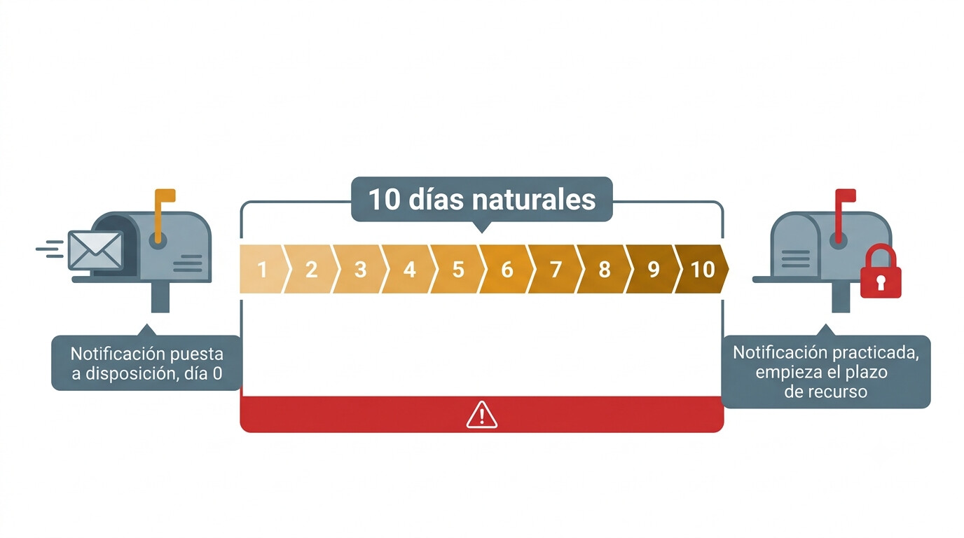 Línea temporal del riesgo de mantener el apoderamiento activo sin revisar el buzón de notificaciones
