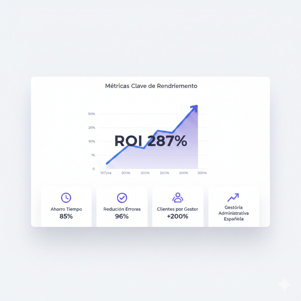 ROI Real Automatización Gestorías 2025: Cómo 8 Despachos Españoles Lograron 200-300% Retorno en 12 Meses [Calculadora + Casos Verificables]