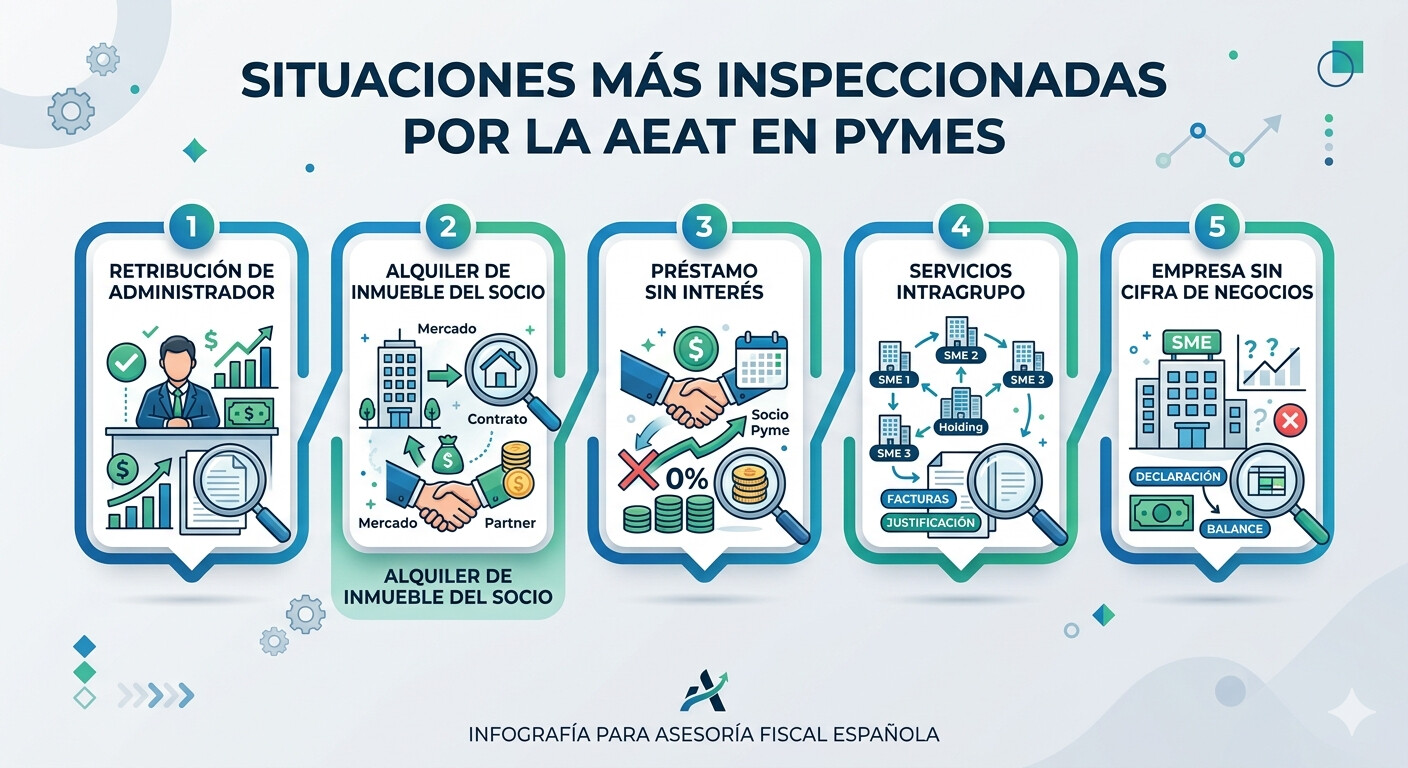 Cinco situaciones de operaciones vinculadas más inspeccionadas por la AEAT en pequeñas y medianas empresas españolas 2026