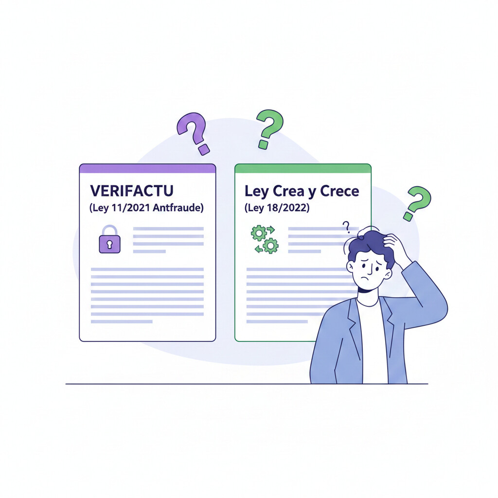 VERIFACTU vs Ley Crea y Crece: La Confusión que Está Volviendo Locos a los Autónomos (Tabla Comparativa Definitiva) | COPILOT GESTORIA